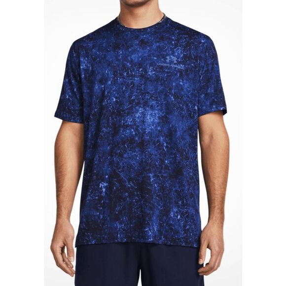 Under Armour Men's Rush Energy Printed T-Shirt Blue Small - Picture 1 of 7